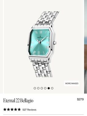 Eterna Stainless Steel Watch with Mint Turquoise Dial